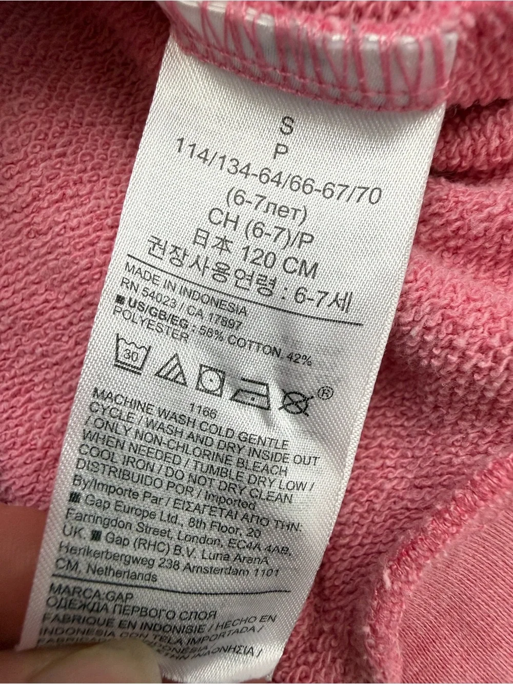 Gap Kids Girls Pink Ruffle Sleeve Sweatshirt Size Small 6–7